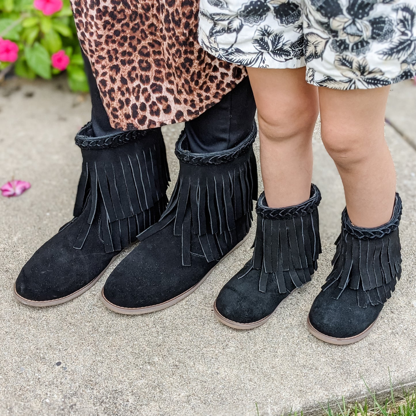 Braided Fringe Boots Ebony