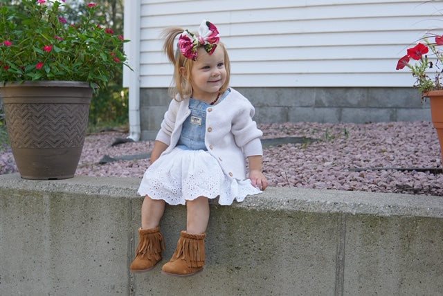 Braided Fringe Boots Tanny Brown