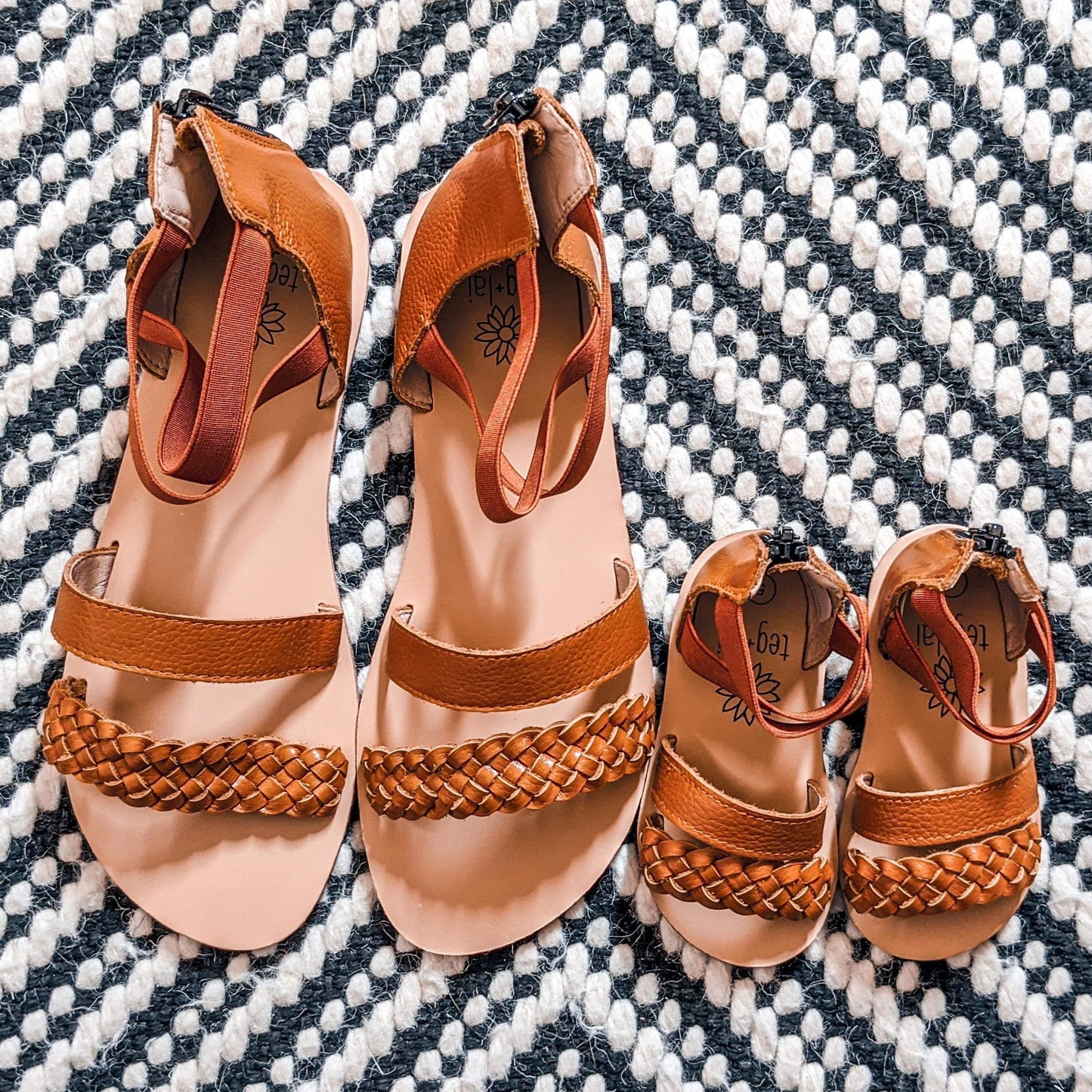 MOMMY Braided Ballet Sandals Tobacco Brown